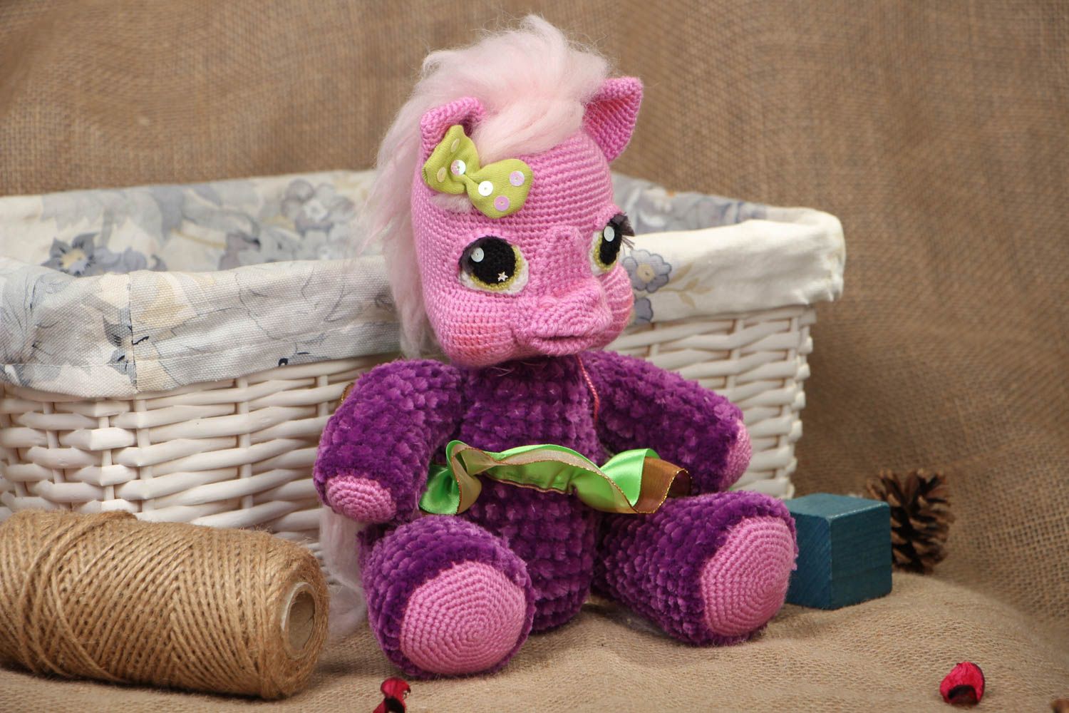 Unusual soft crochet toy Pony photo 5
