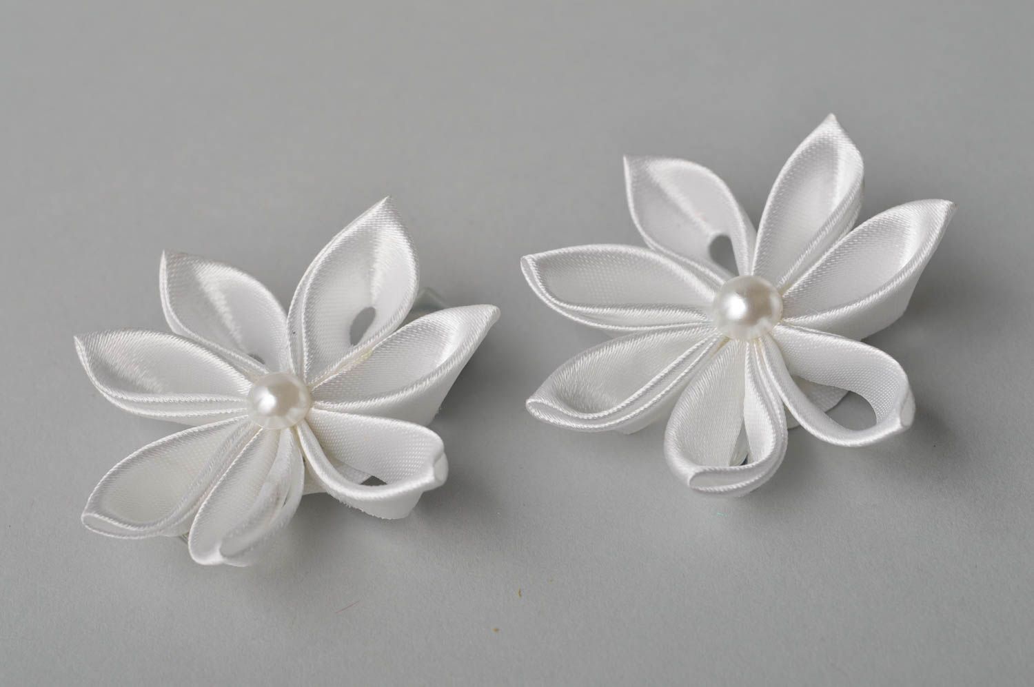 Beautiful handmade flower barrette wedding hair clip 2 pieces gifts for her photo 5