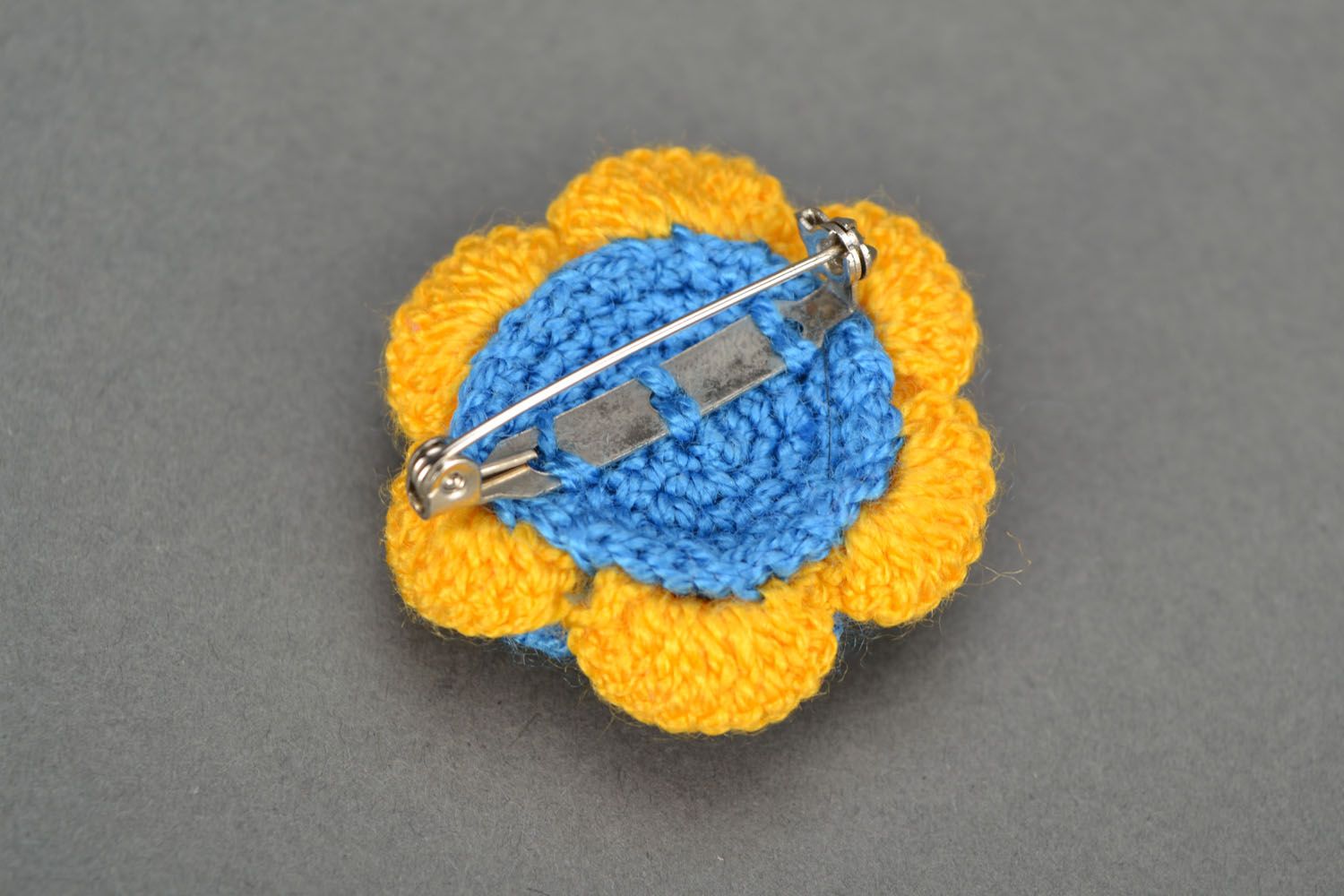 Homemade crochet brooch Flower photo 4