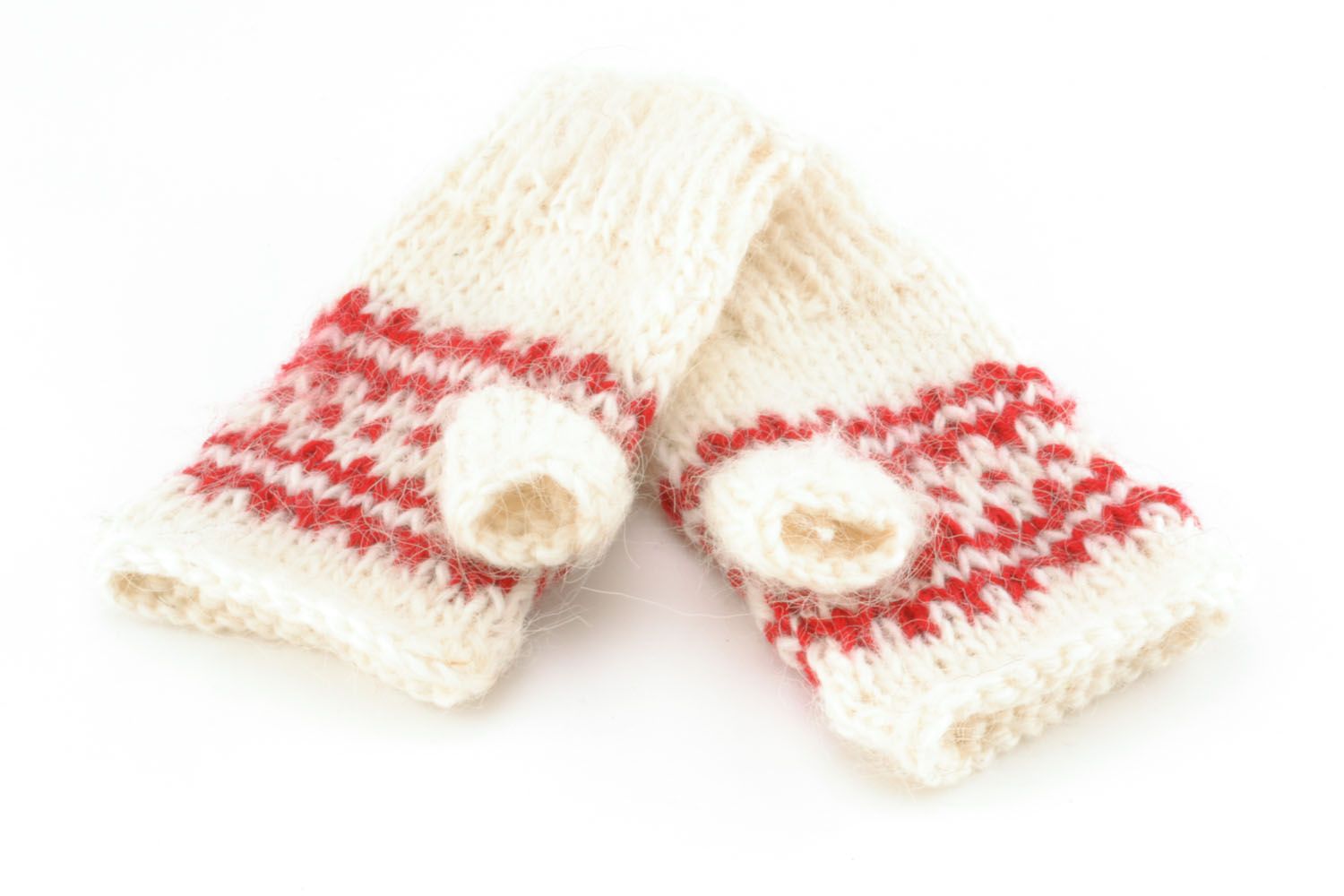 Knitted woolen mittens photo 5