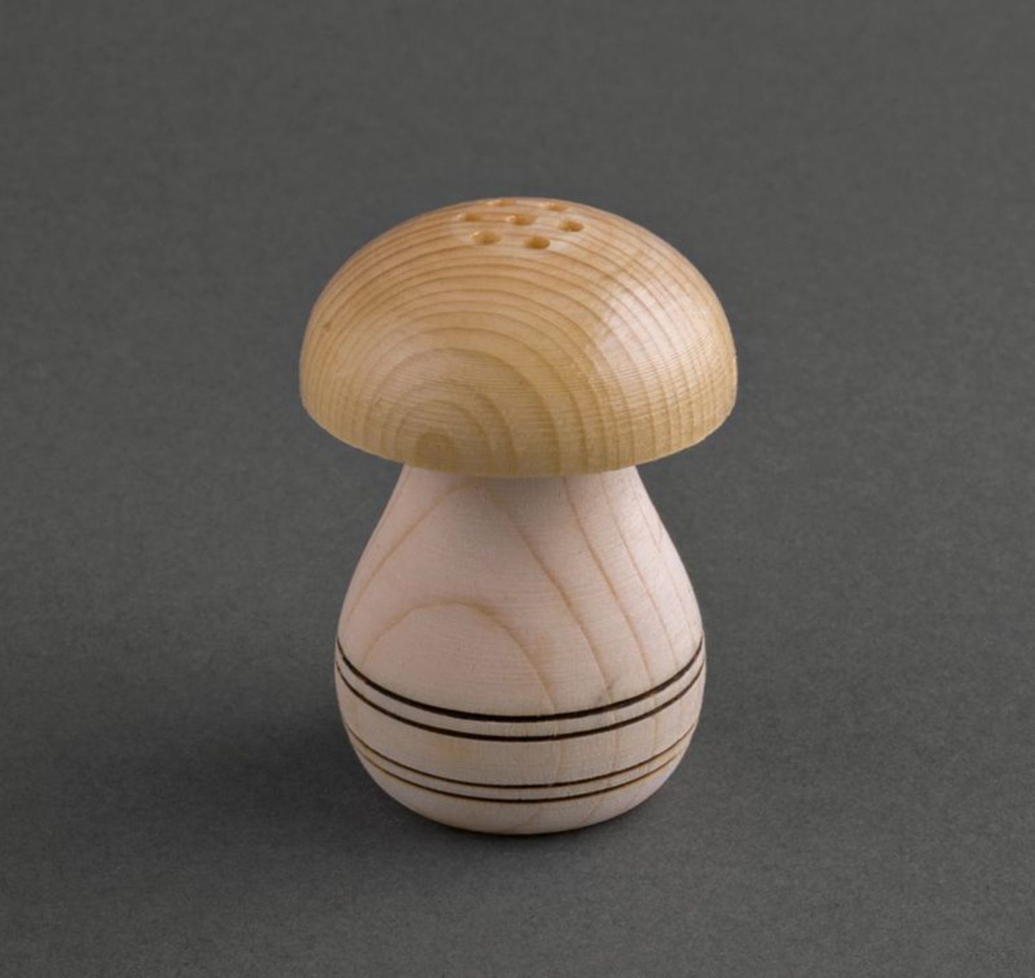 Wooden salt shaker in the shape of a mushroom photo 6