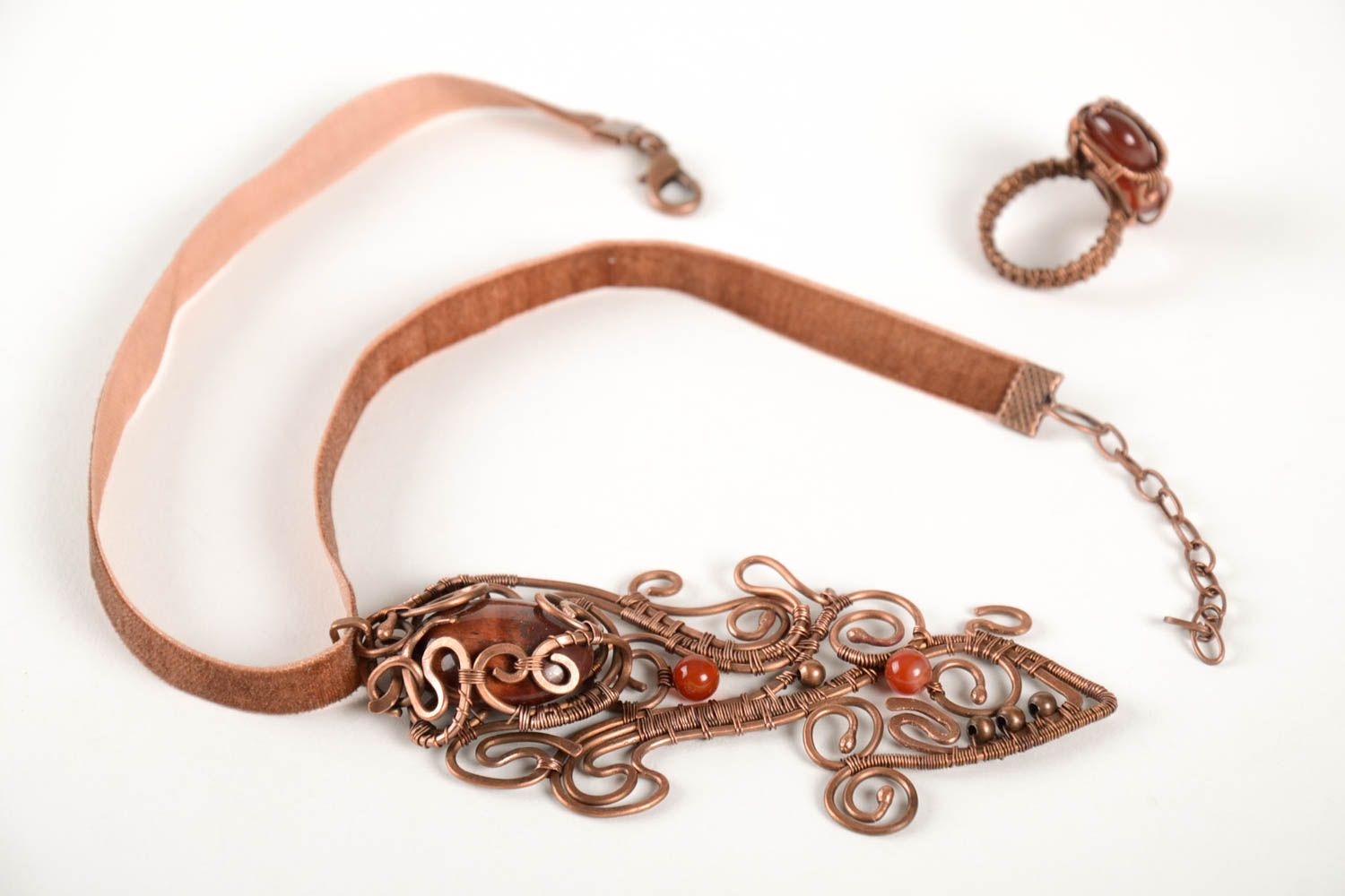 Handmade accessories unusual jewelry designer ring beautiful necklace photo 5