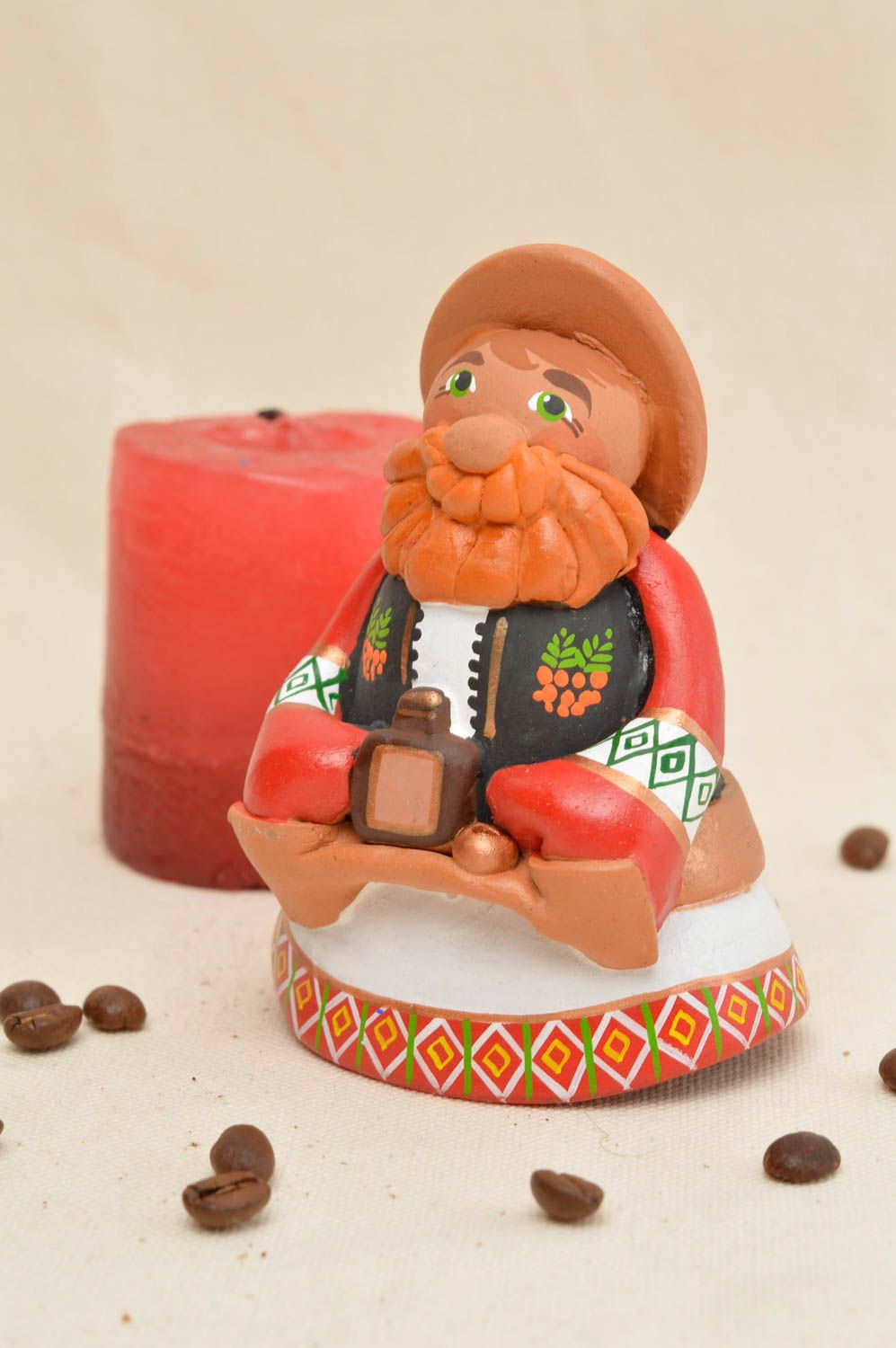 Campanella decorativa fatta a mano in ceramica souvenir in terracotta originale foto 1