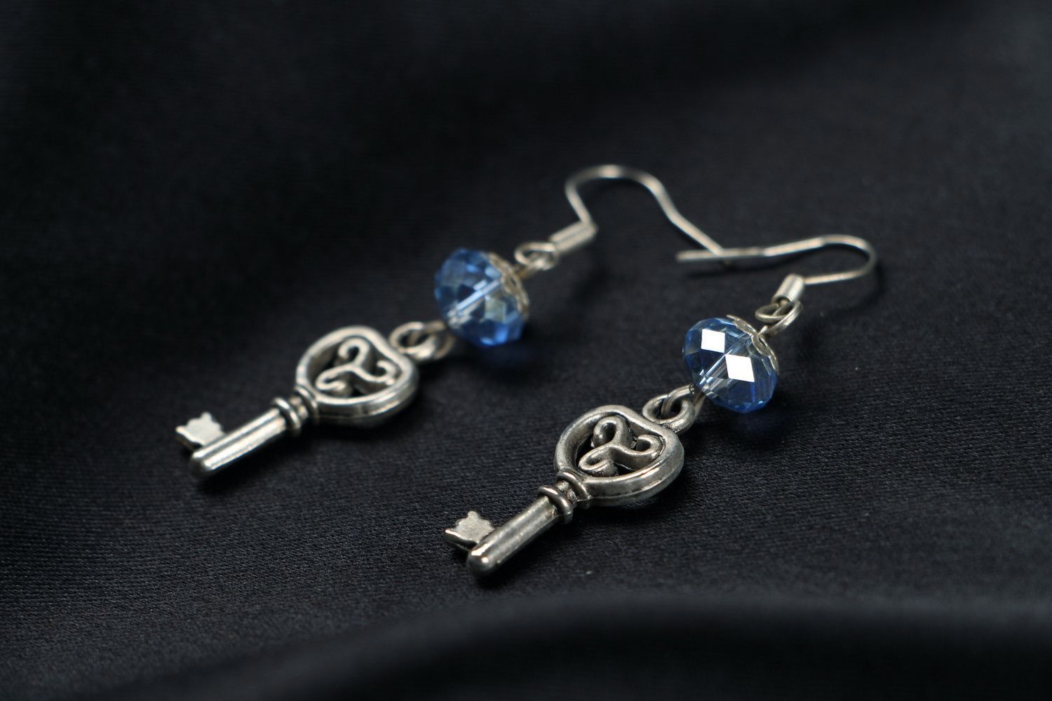 Metal earrings Keys photo 2