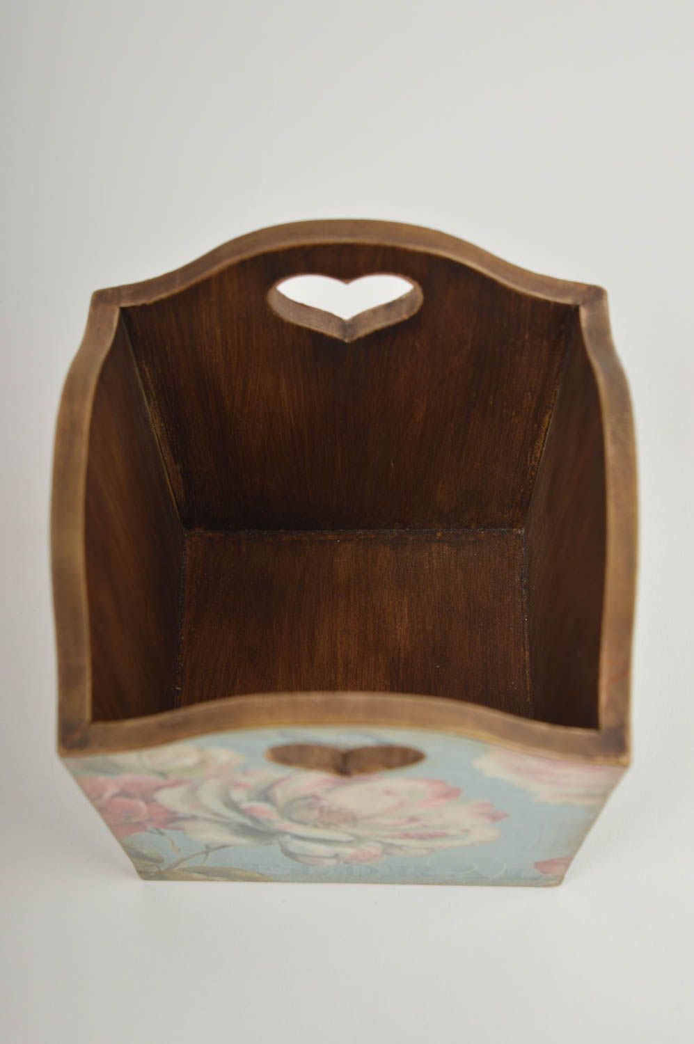 Serviettenbox aus Holz handmade Deko Tischdekoration aus Holz Decoupage Technik foto 4