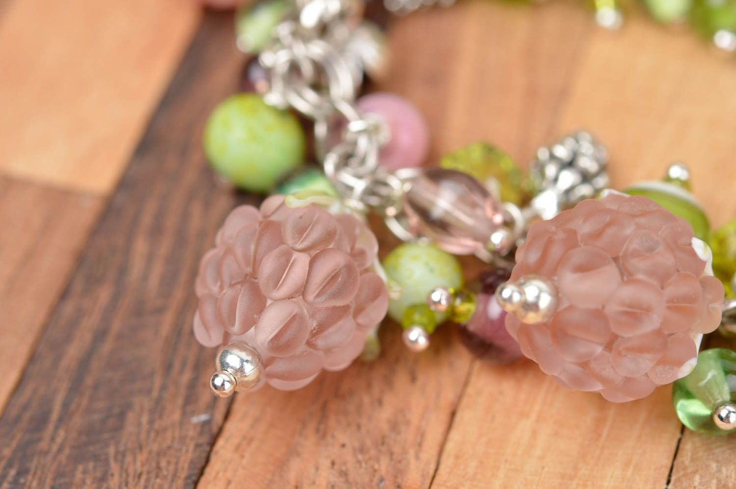 Handmade bracelet with glass beads fashion jewelry chain bracelet gift for girl photo 5