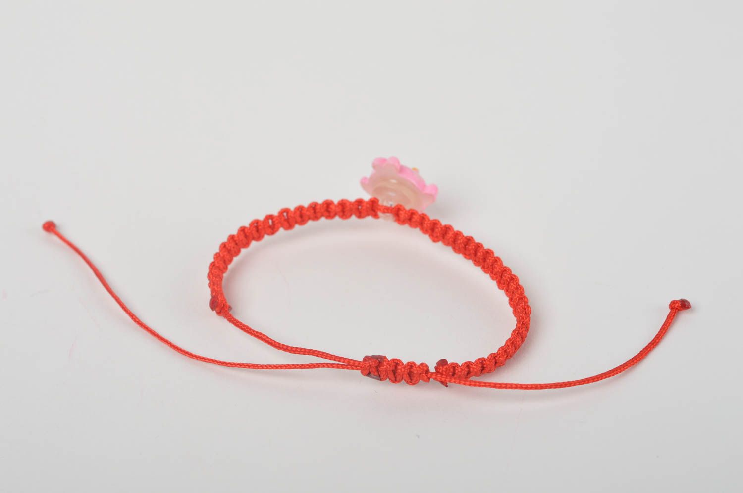 Bracelet pour fille Bijou fait main tressé rouge avec poisson Cadeau enfant photo 4