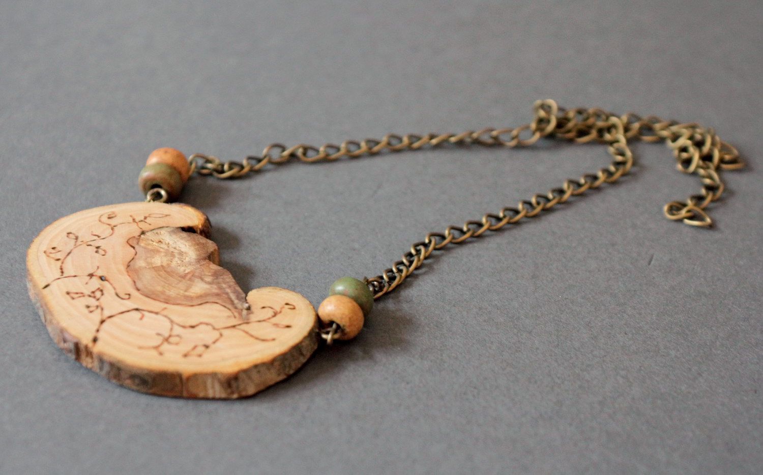 Pendant made from cherry wood photo 2
