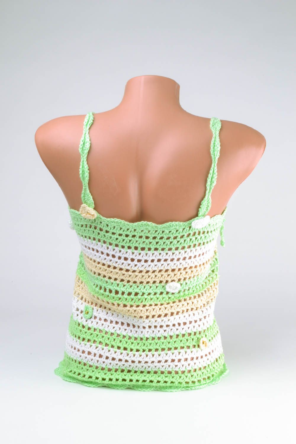 Green crochet vest top photo 2
