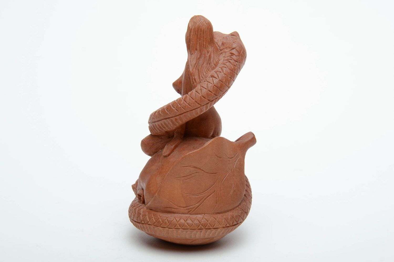 Statuette en bois sculptée originale Serpent tentateur photo 4