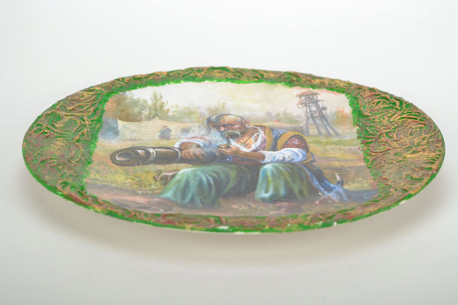 Homemade decorative plate Old Cossack photo 4