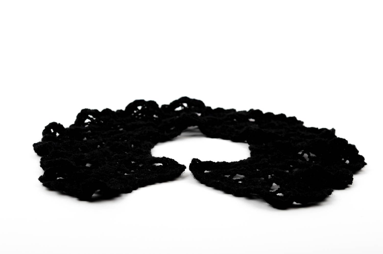 Unusual neck collar handmade black accessories crocheted stylish present photo 5