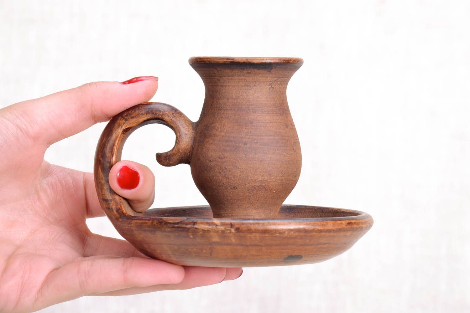 Castiçal de argila feito à mão suporte para vela de cerâmica decorativa artesanal foto 5