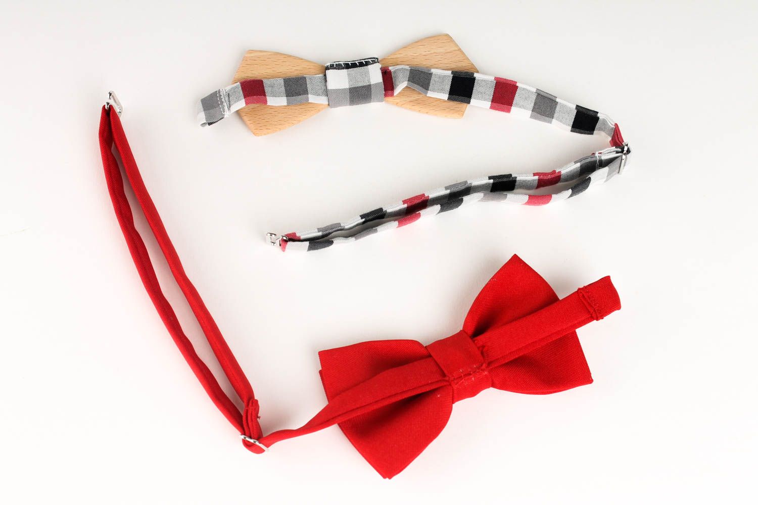 2 pajaritas modernas artesanales corbatas de moño accesorios para parejas foto 2