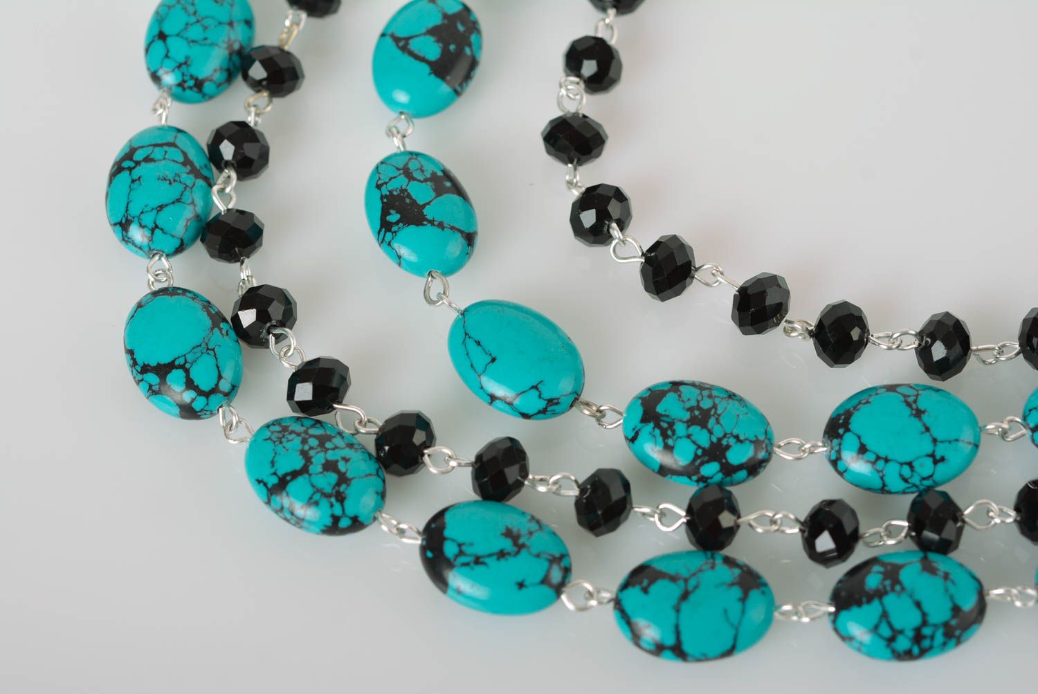 Stylish handmade beaded necklace glass art beautiful jewellery for girls photo 3