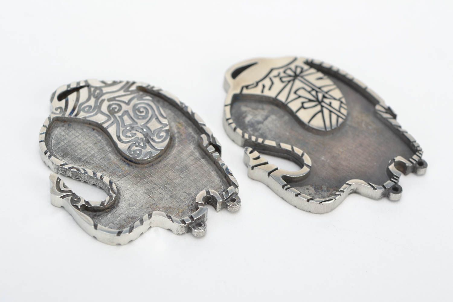 Set de supports pour pendentifs en métal éléphants faits main 2 pièces photo 4