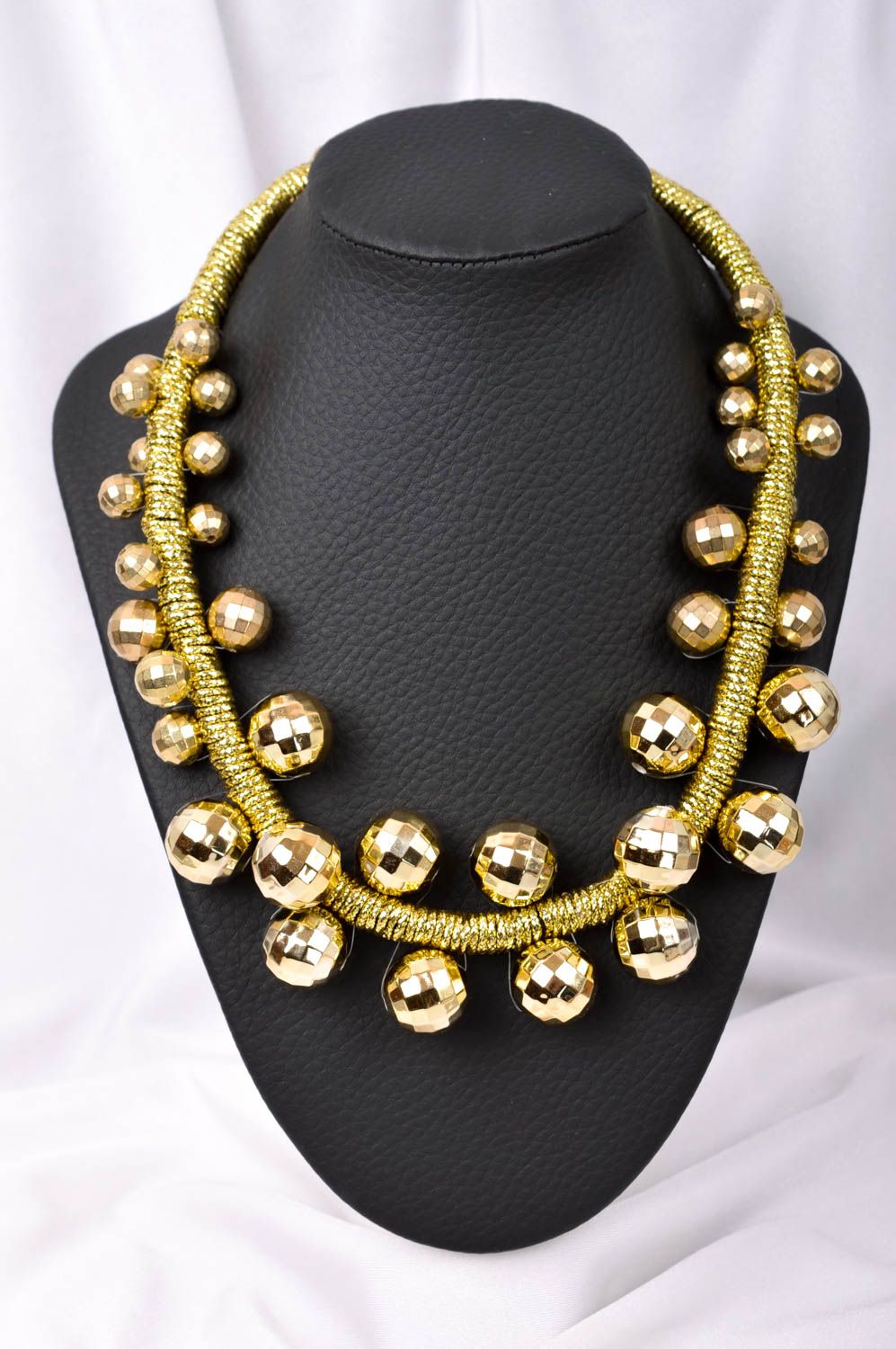 Handmade stylish elegant necklace elegant beaded necklace textile jewelry photo 1