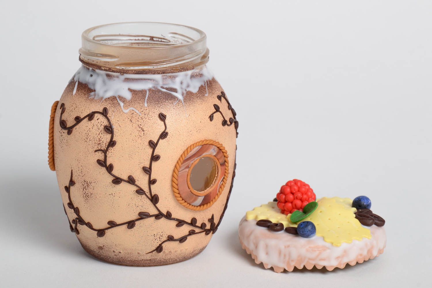 Handmade Glasdose mit Deckel Geschenk für Frau Behälter aus Glas originell foto 2