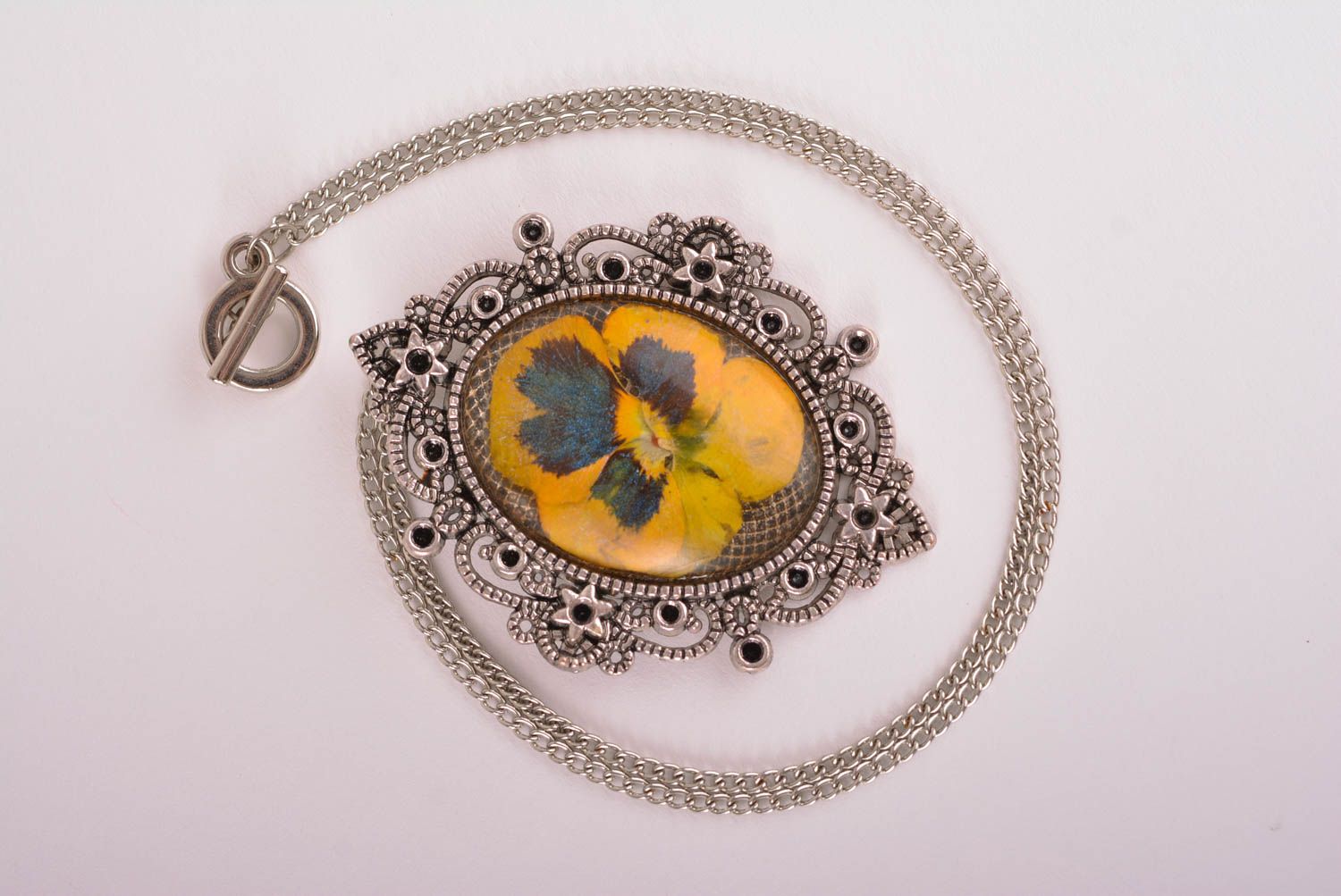 Handmade pendant designer jewelry unusual accessory epoxy resin pendant photo 2