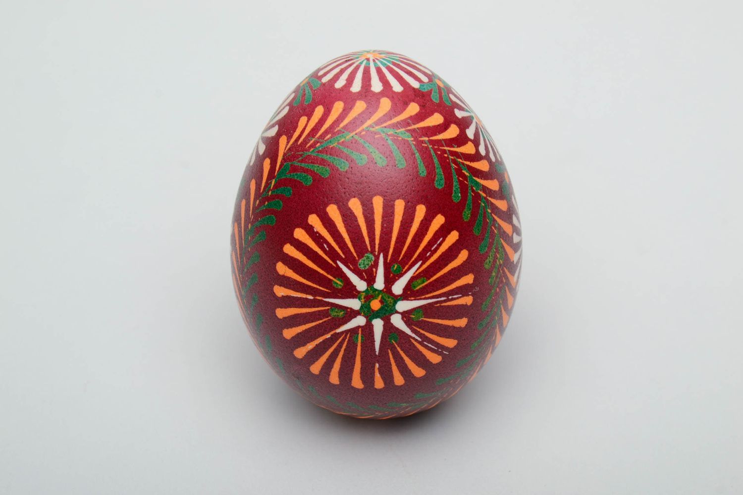 Handmade Easter egg painted with Lemkiv ornament photo 2