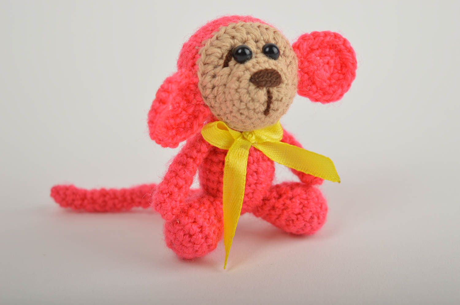 Handmade Designer Puppe Häkel Kuscheltier Geschenk für Kind Affe klein foto 2