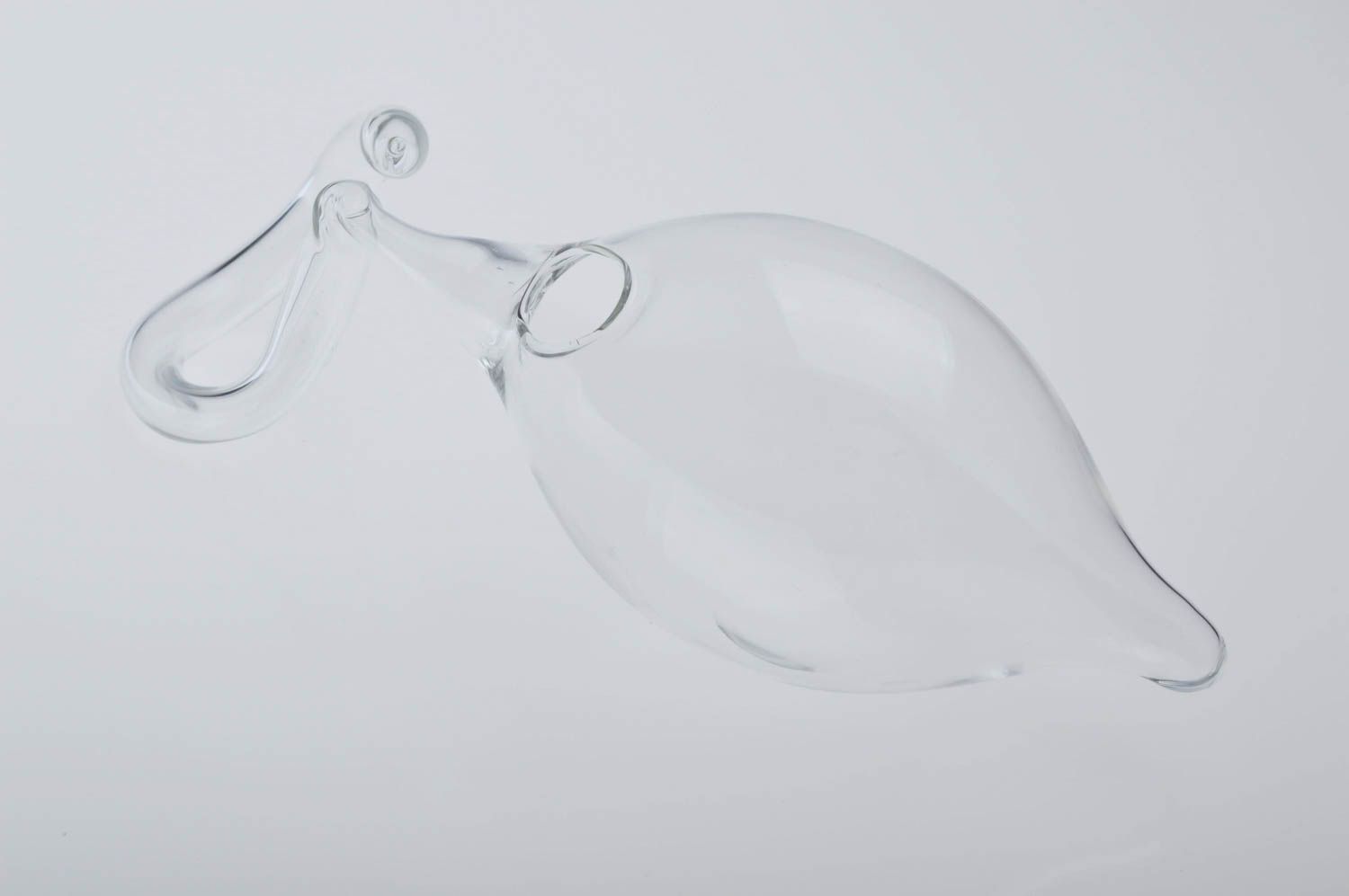 Clear glass handmade hanging on the bottle vase 7 inches, 0,07 lb photo 2