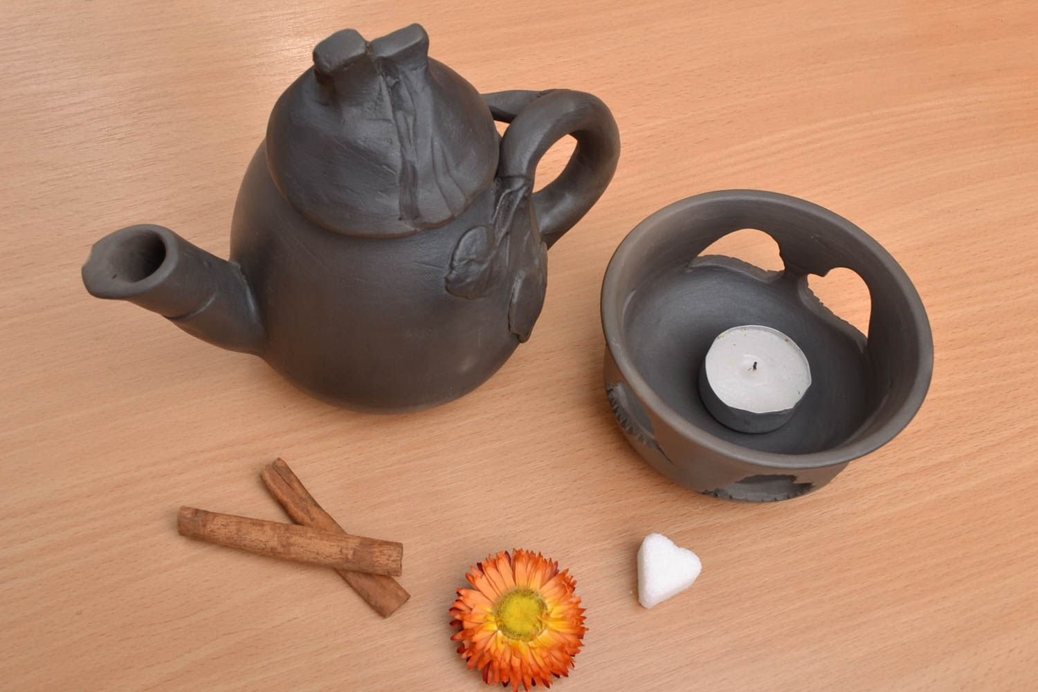 Керамический чайник заварник с емкостью для подогрева 0.8 л фото 1