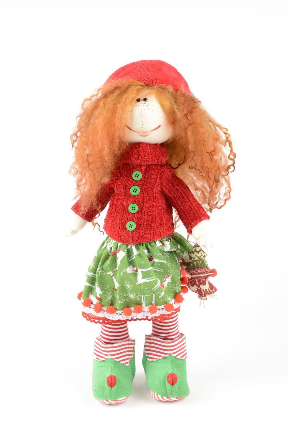 Веселая кукла ручной работы кукла из ткани в интерьере игрушка для девочек фото 2