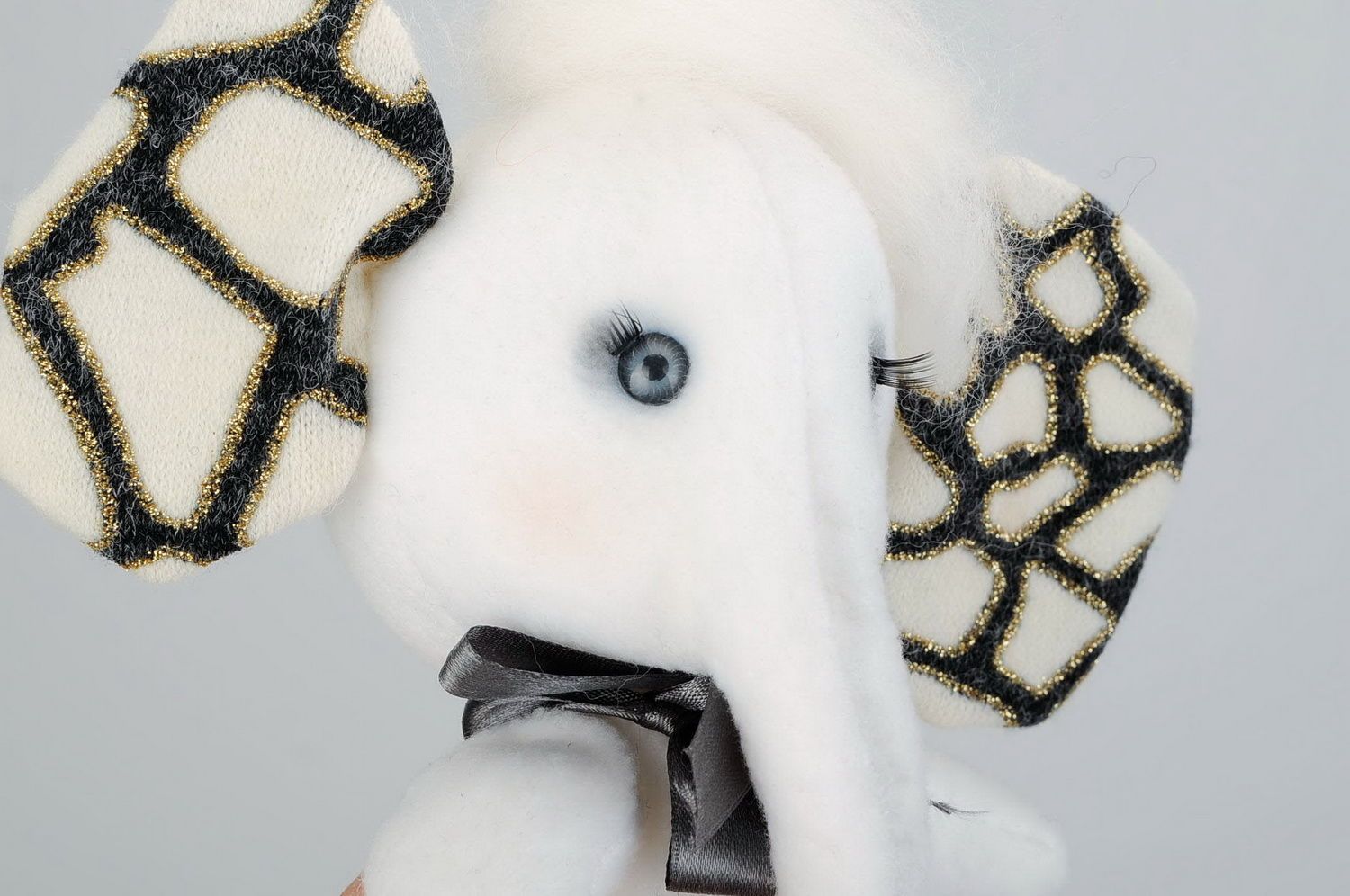 Toy made of fleece White elephant photo 5