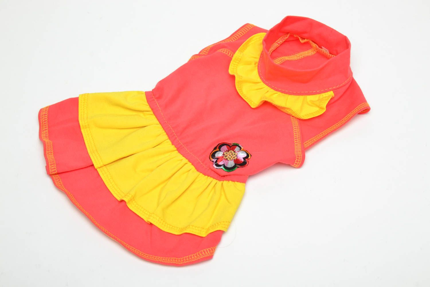 Red and yellow dog dress photo 4