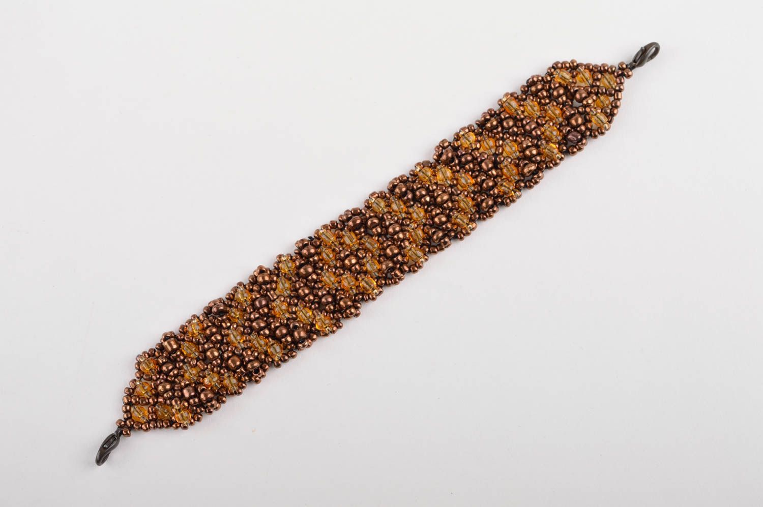 Handmade Schmuck Set aus Glasperlen Collier Halskette Damen Armband Schoko foto 4