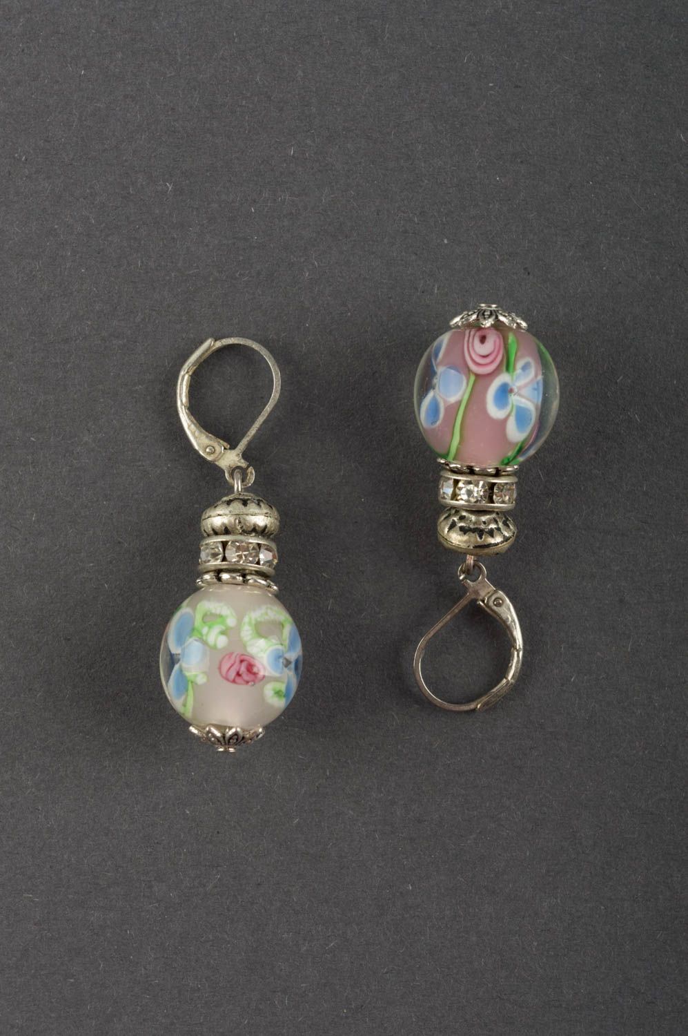 Earrings with Murano glass beaded jewelry beautiful handmade accessory photo 2