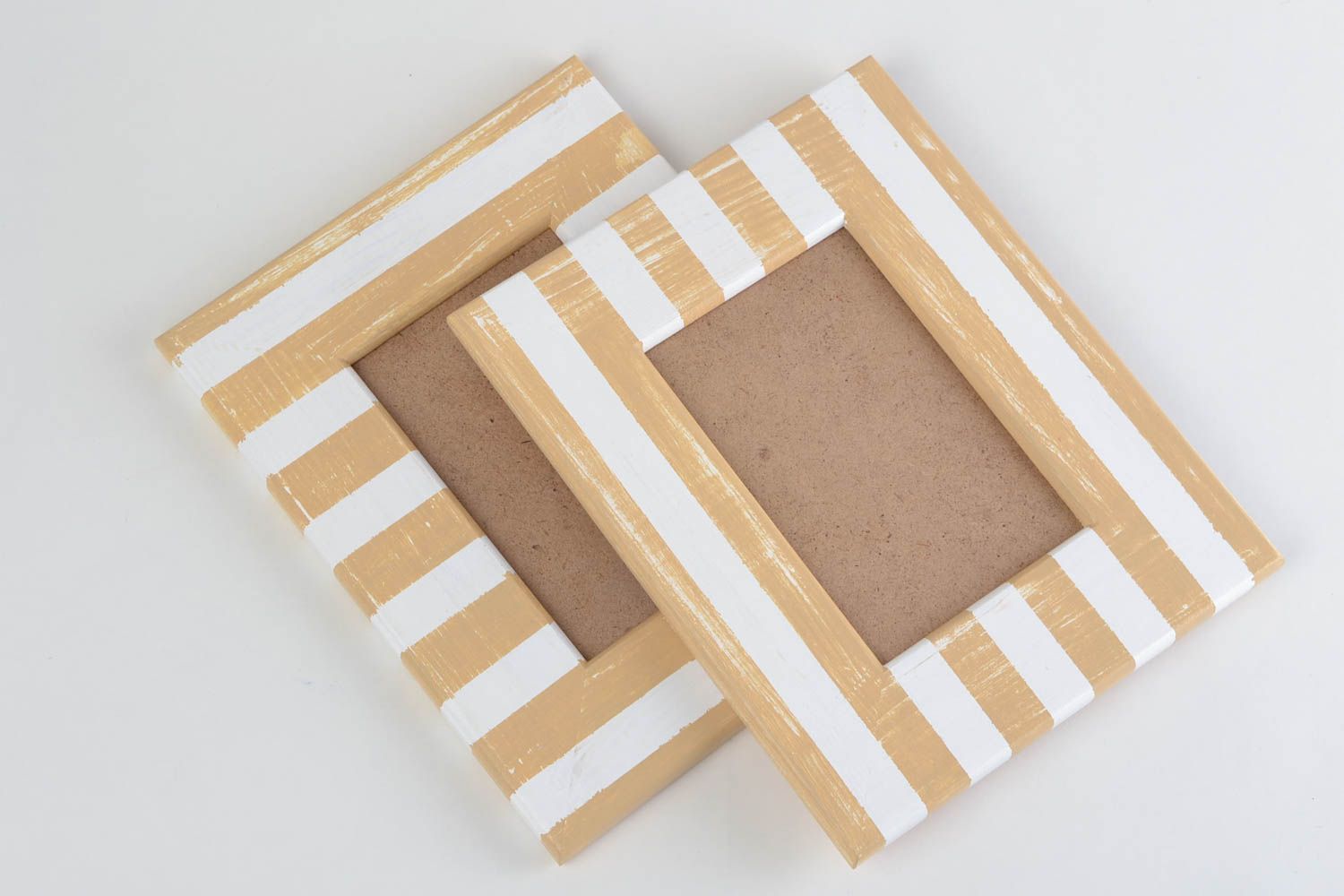 Рамки из дерева для фотографий набор из 2 штук прямоугольные светлые хэнд мейд фото 5