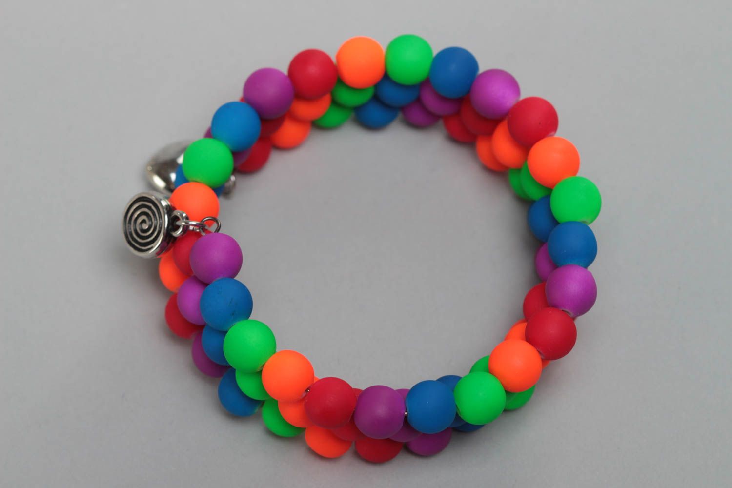 Beautiful children's triple wrap bracelet with plastic beads designer jewelry photo 2