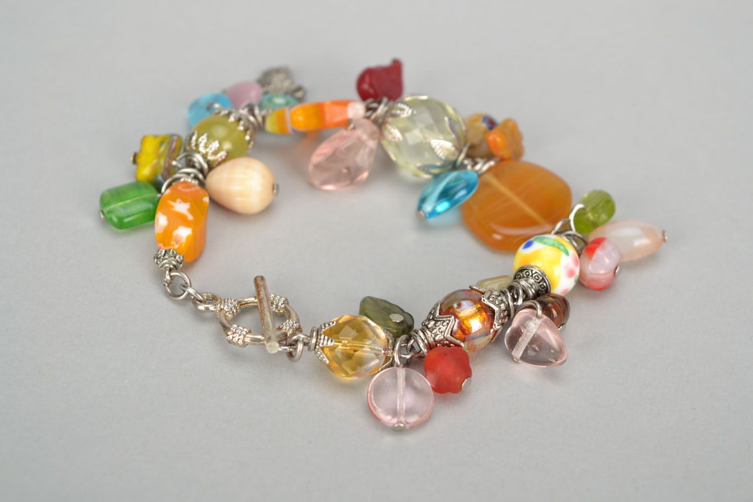 Glass bracelet in floral style photo 6