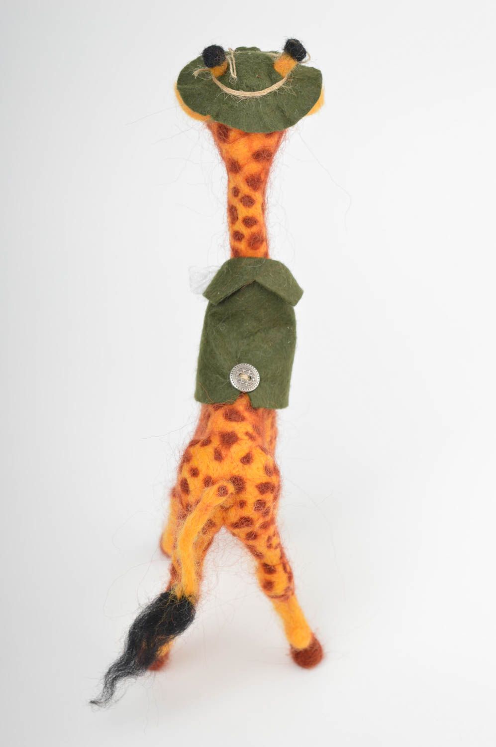 Handmade kleines Kuscheltier natürliches Spielzeug Designer Geschenk Giraffe foto 5