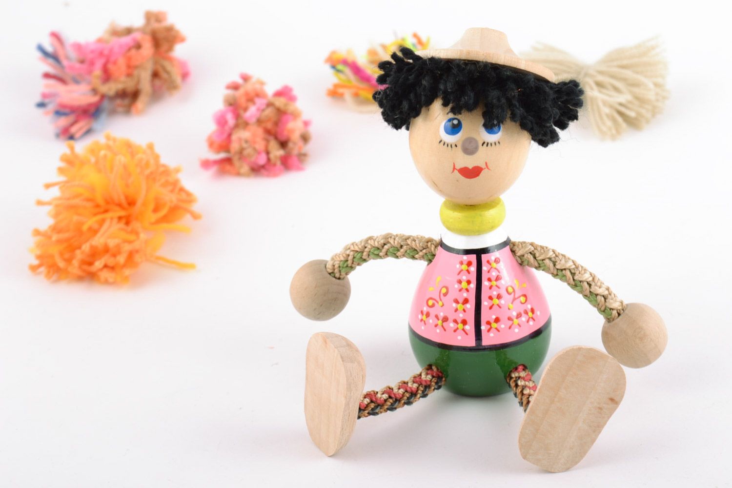 Small beautiful handmade designer painted wooden toy  photo 1