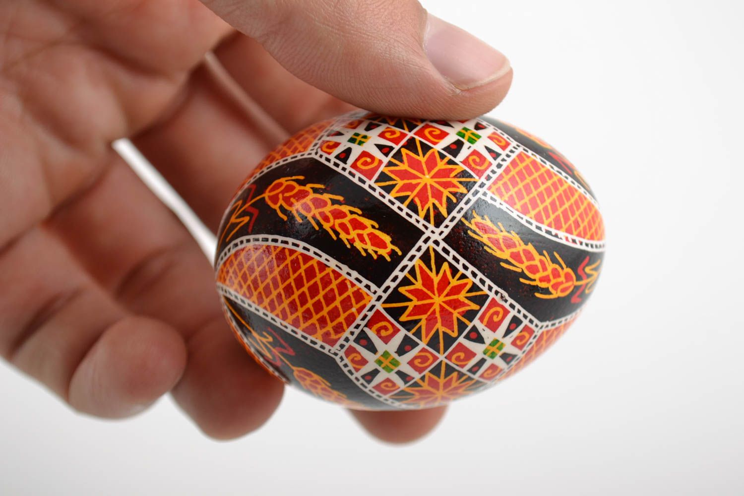 Декоративное яйцо с росписью оранжевые и черные тона красивое подарок хэнд мейд фото 2