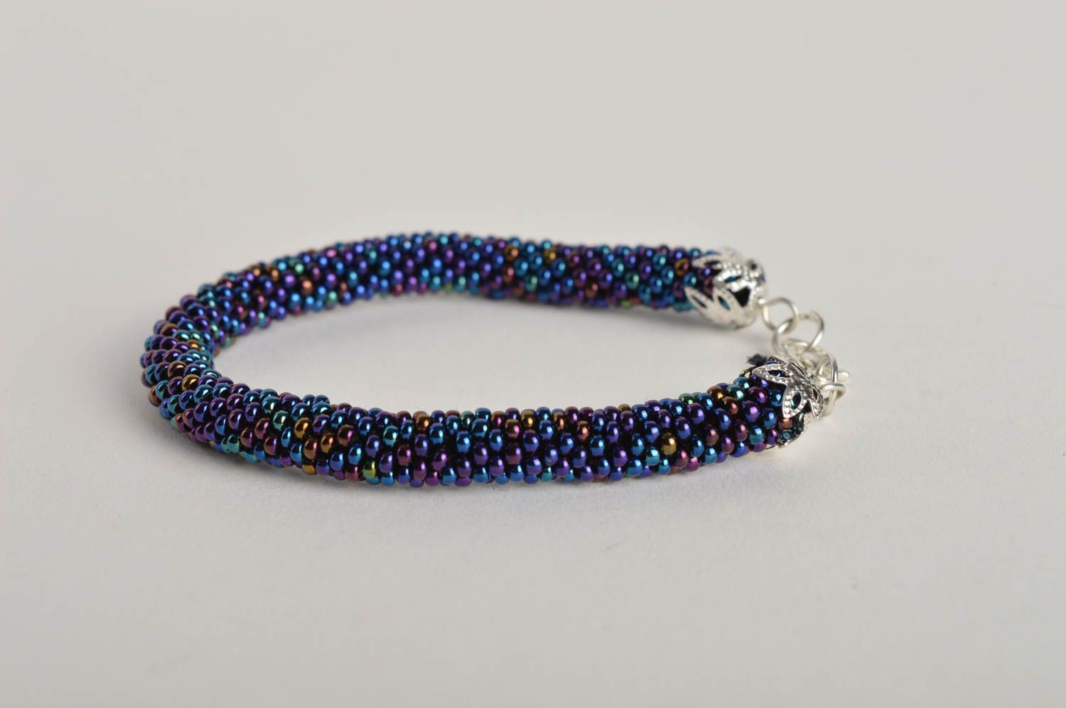 Disco dak blue beads cord bracelet girls foto 3