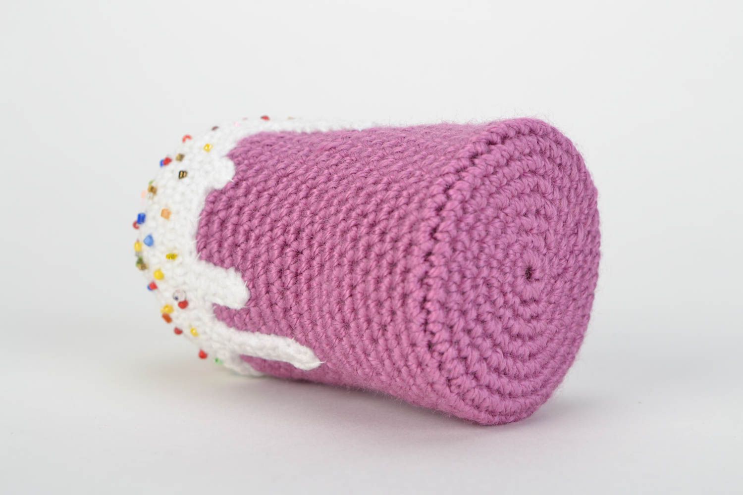 Handmade crocheted Easter cake made of acrylic yarns Blackberry photo 5