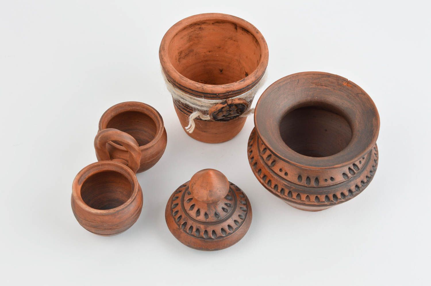 Tarros de barro hechos a mano vasijas de barro originales cerámica artesanal foto 2