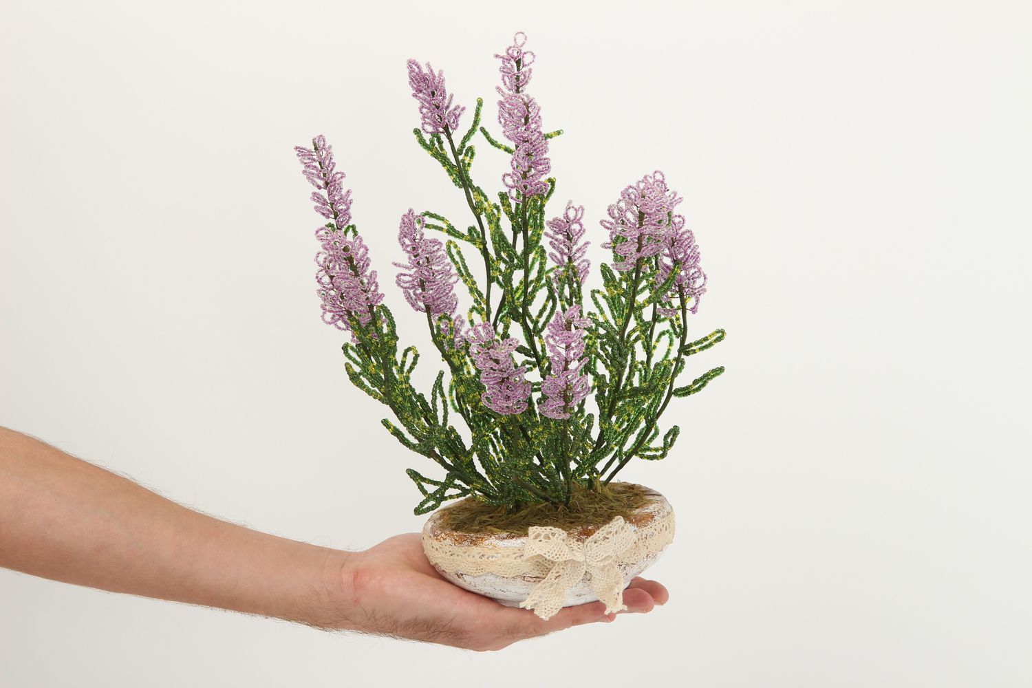 Tischdeko mit Blumen handmade Lavendel Blumen künstlich Blumen Deko originell foto 5