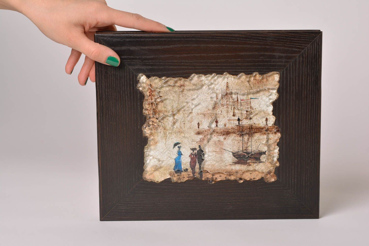 Панно на стену подарок ручной работы красивая картина прямоугольная из стекла фото 2
