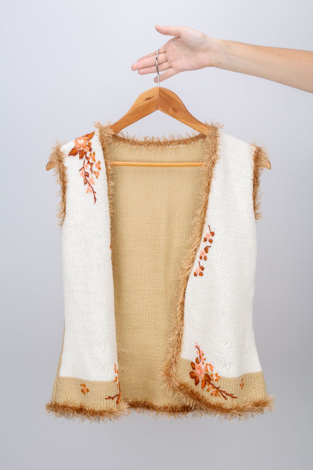 Homemade knitted vest Sunny Autumn photo 3