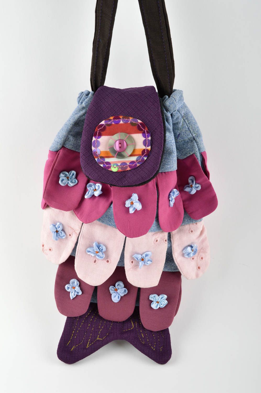 Handmade unusual textile bag stylish female cute bag bright summer accessory photo 4