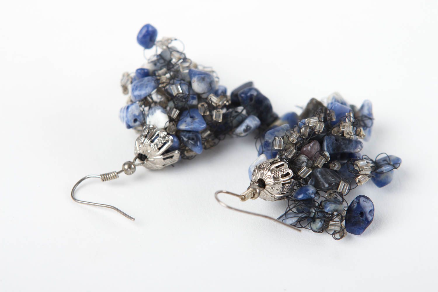 Large handmade beaded earrings gemstone earrings costume jewelry gifts for her photo 4