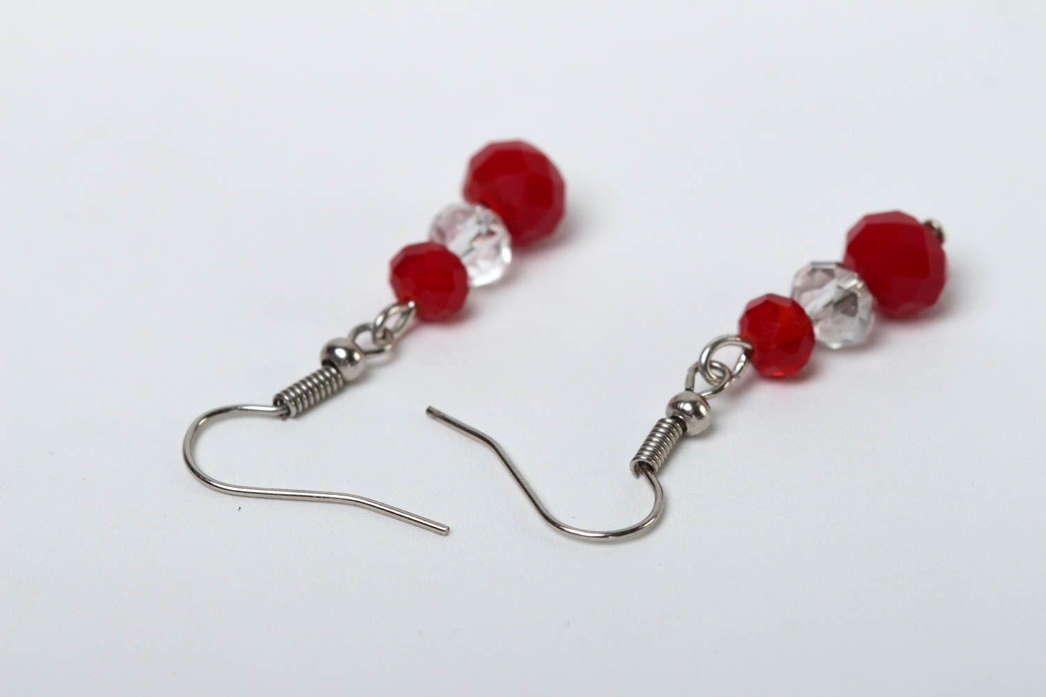 Handmade earrings with crystal beads earrings with charms designer jewelry photo 4