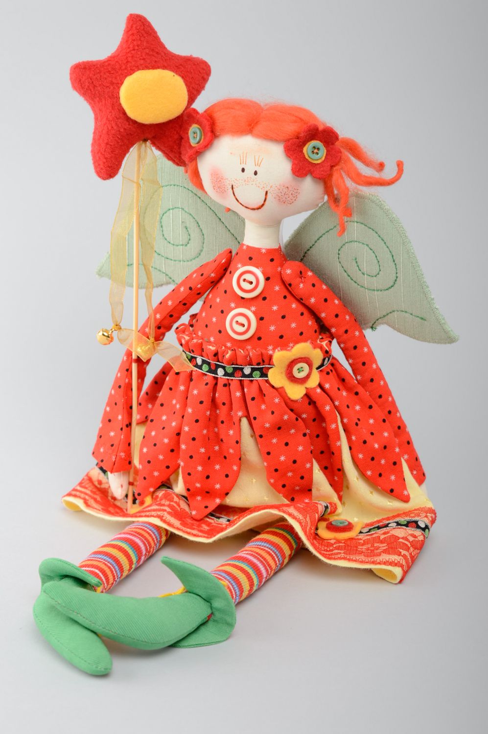 Игрушка кукла из ткани авторская красивая подарок  фото 1