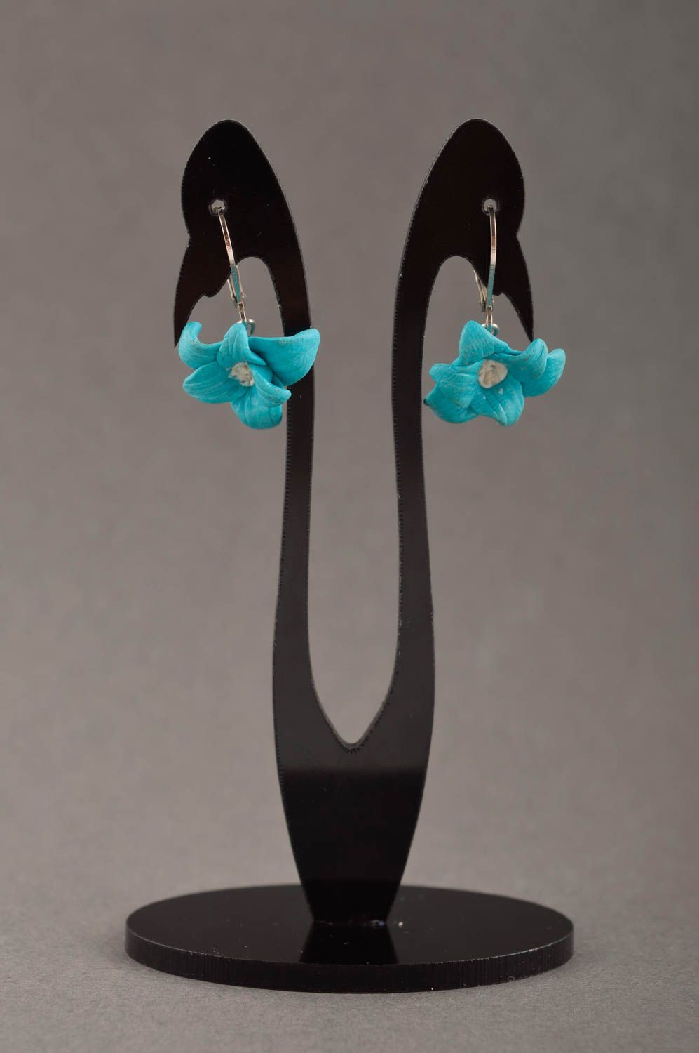 Ohrringe Blumen handmade Modeschmuck Ohrhänger Juwelier Modeschmuck in Blau  foto 1