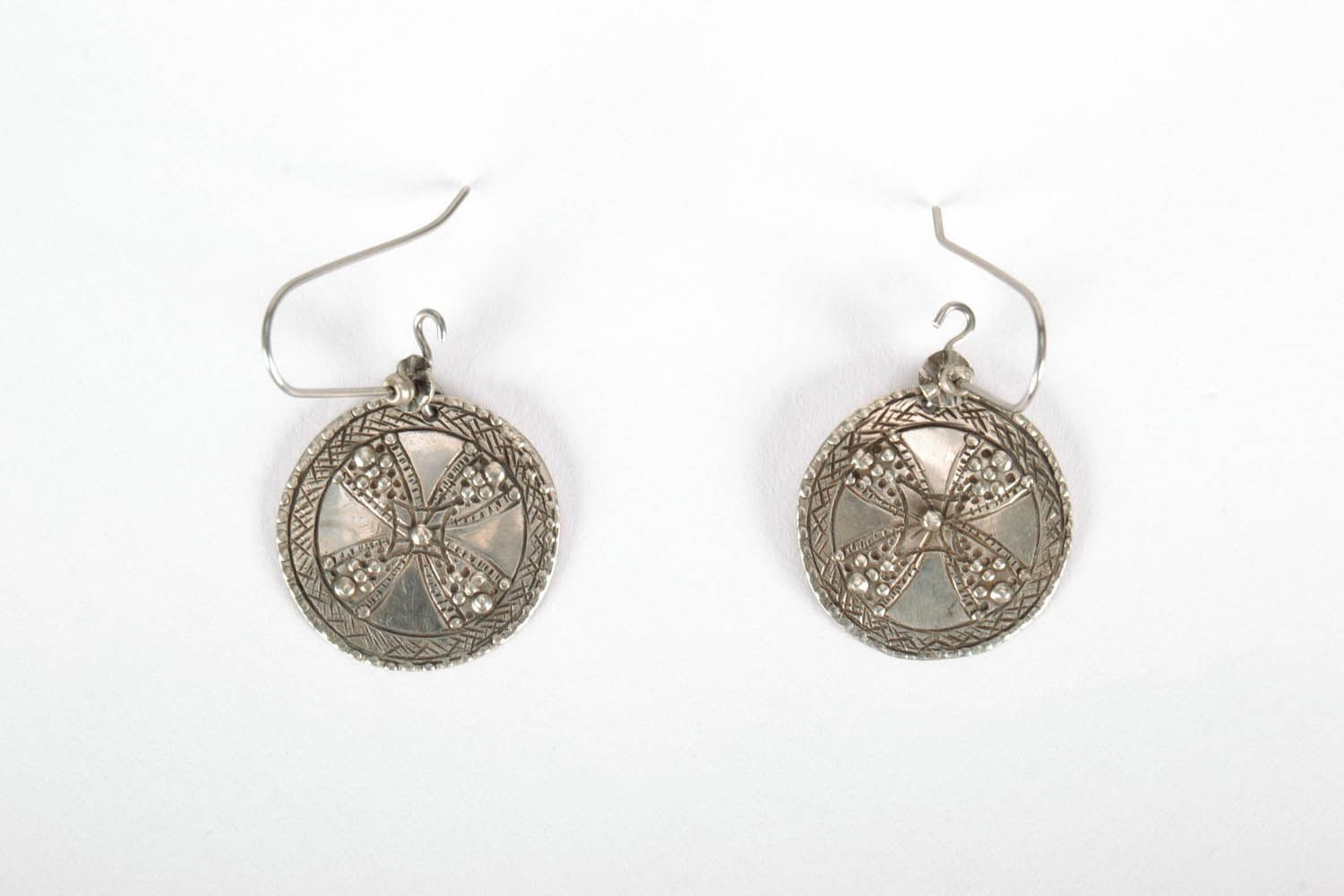 Round Earrings Made of Melchior photo 2